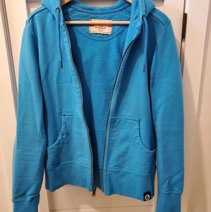 American Giant Classic Full Zip Sweatshirt - Women's Large in Washed Turquoise